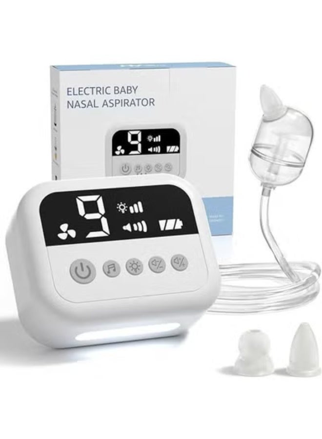 Electric Baby Nasal Aspirator - Powerful 9-Level Vacuum Suction - Rechargeable Nose Cleaner with Soothing Music & Night Light for Infants & Toddlers - Image 1